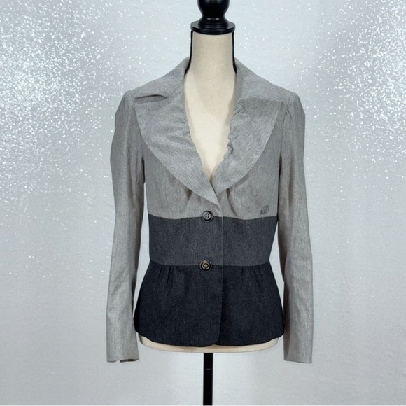 Escada Sport Blazer Women’s Size 36 (US 6) Gray Colorblock Virgin Wool - Picture 13 of 15